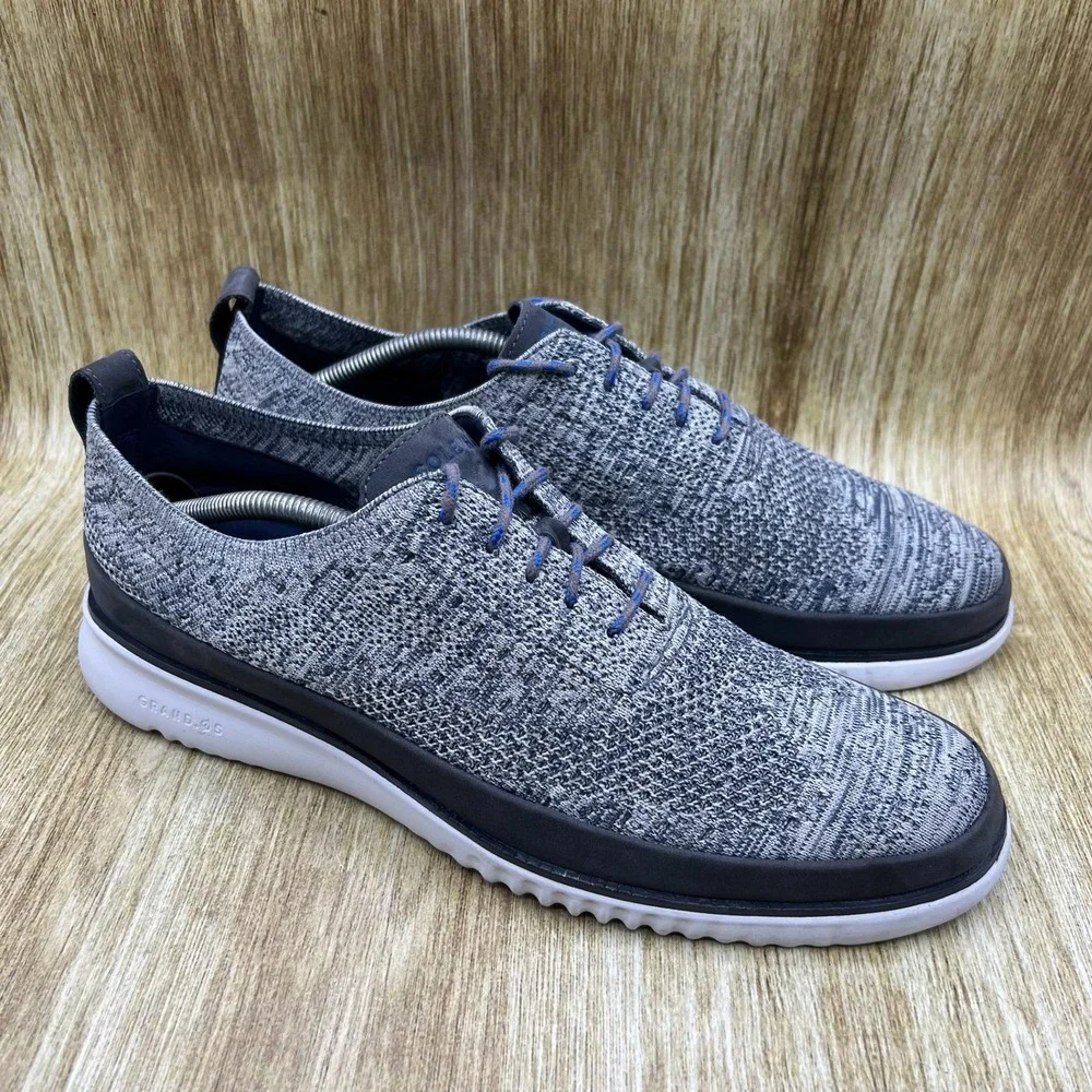 Cole Haan 2.Zerogrand Stitchlite Oxford Men's Size 12 M Grey Knit Lace Up C30321